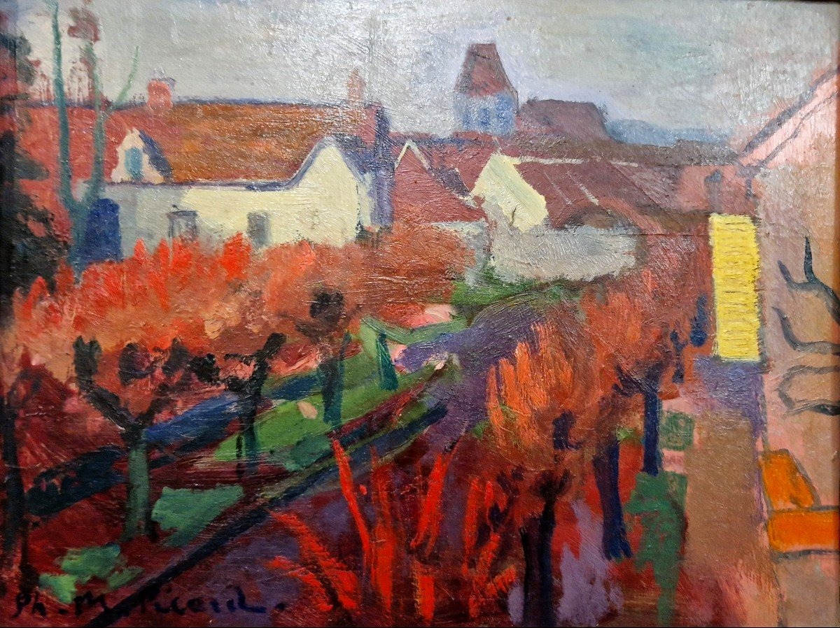 Philippe Marie PICARD (1915-1997) – Vue de Village de Rozay en brie 