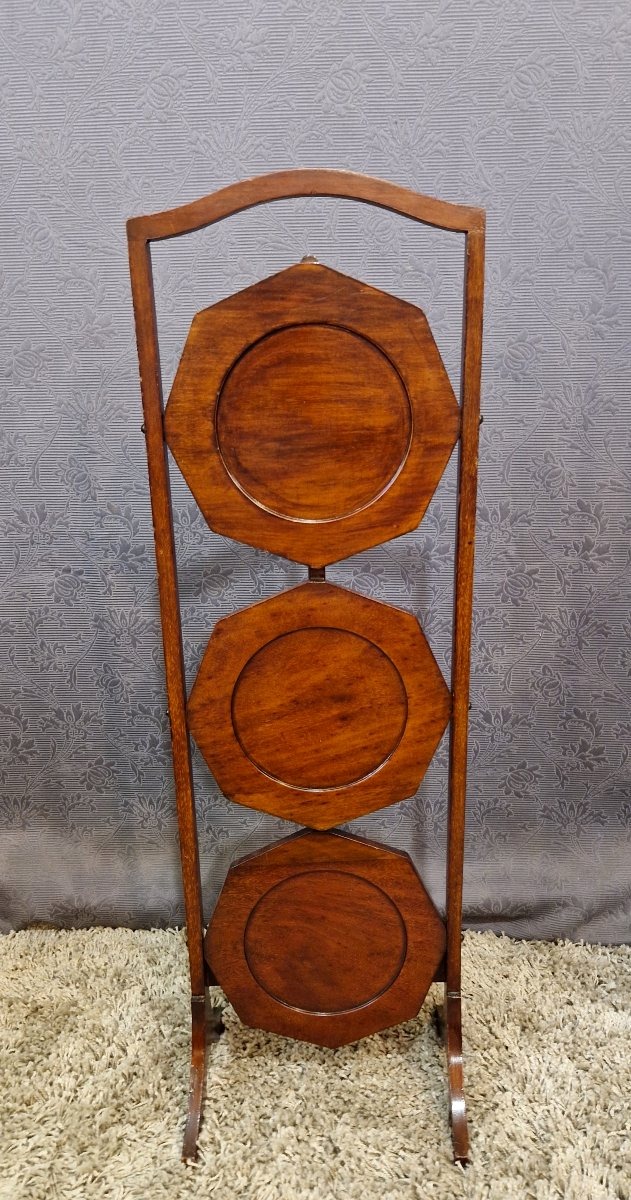 porte assiettes en acajou dit "cake stand" XXe-photo-2