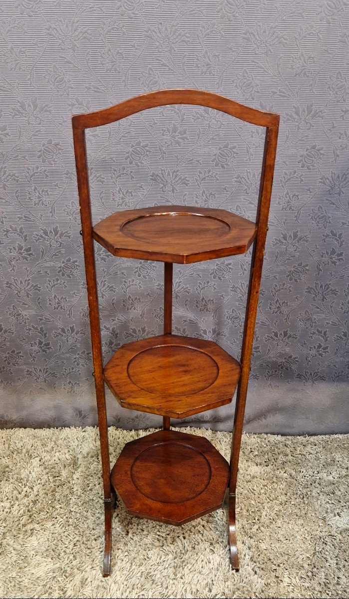 porte assiettes en acajou dit "cake stand" XXe