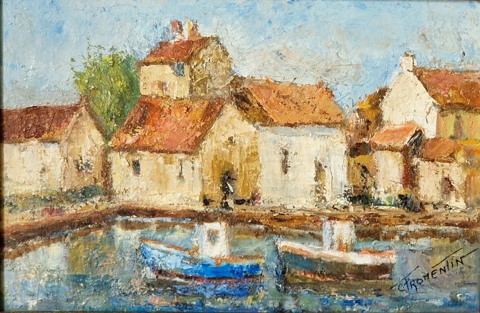 Colette FROMENTIN (XXe siècle) – "Paysage Marin" École Française.-photo-2
