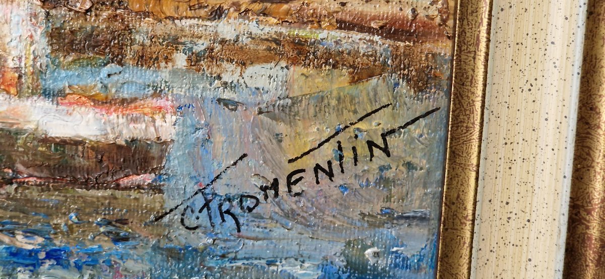 Colette FROMENTIN (XXe siècle) – "Paysage Marin" École Française.-photo-3