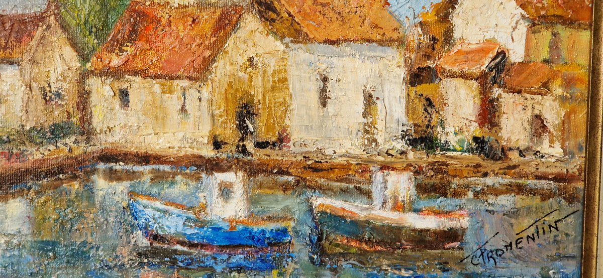 Colette FROMENTIN (XXe siècle) – "Paysage Marin" École Française.-photo-4