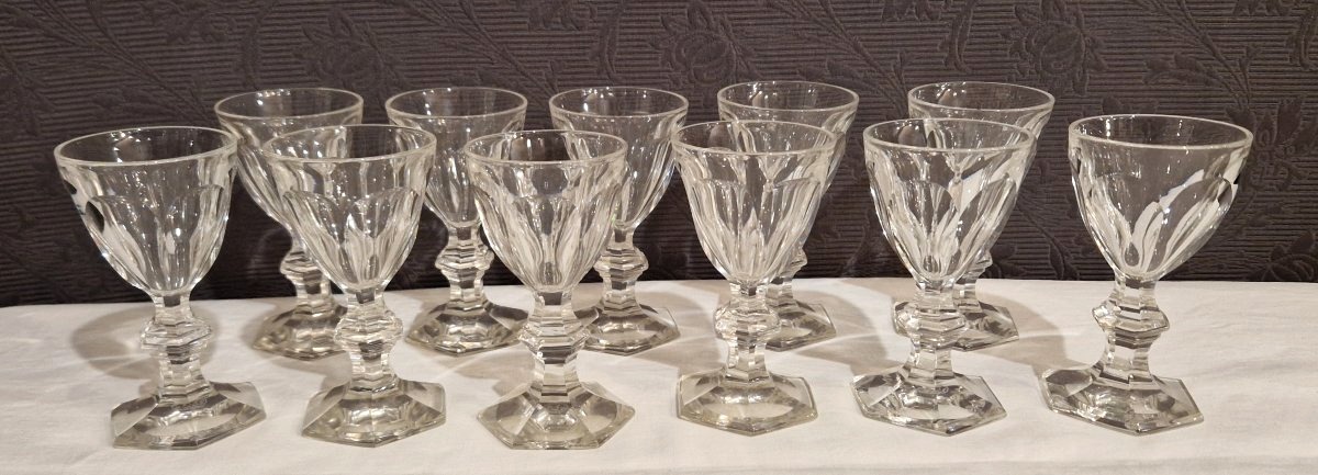 11 Verres  Cristal Baccarat Harcourt
