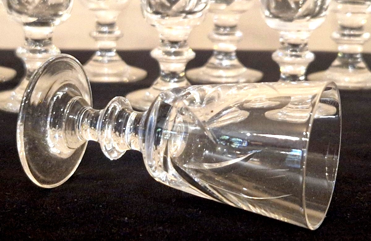 12 Small Crystal Glasses-photo-4