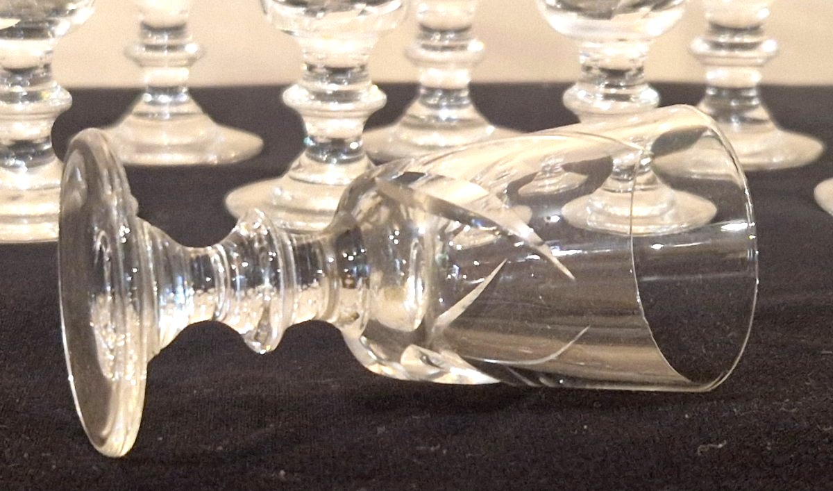 12 Small Crystal Glasses-photo-3