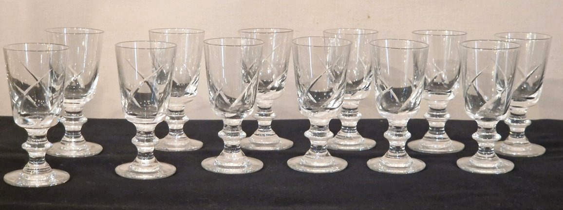 12 Small Crystal Glasses