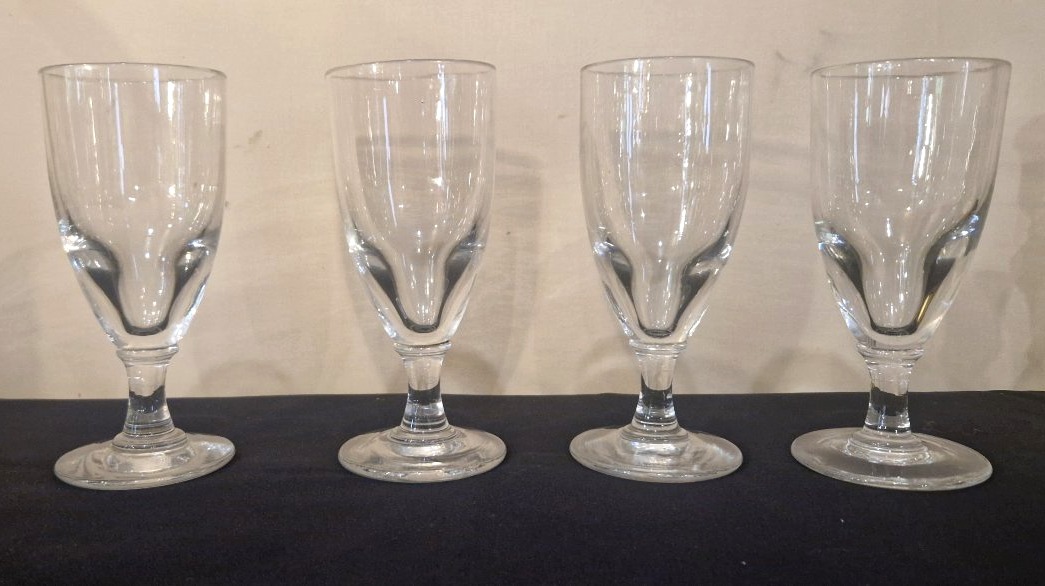 4 19th-century Absinthe Glasses