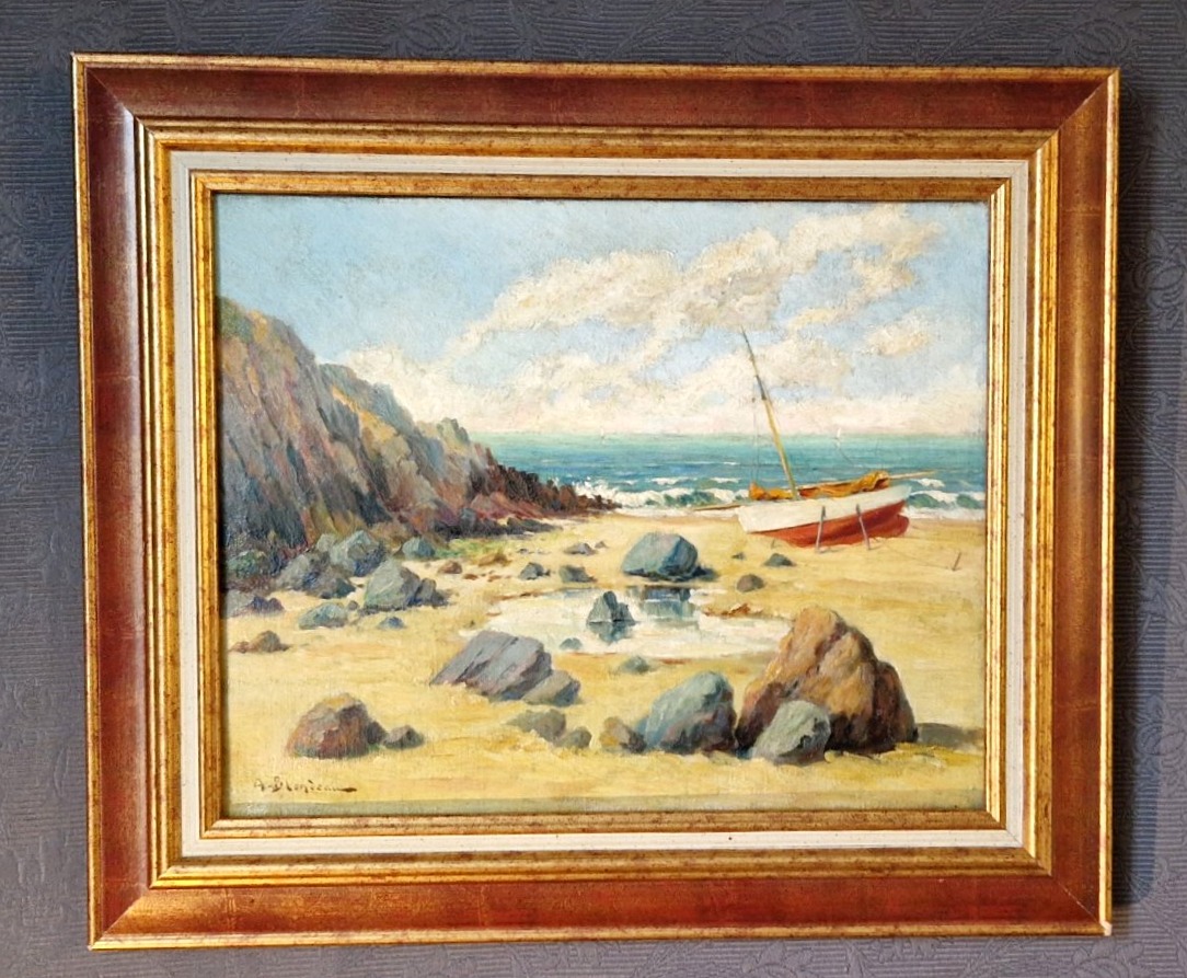 Alfred Justin Blondeau (1850-) Mediterranean Beach-photo-4