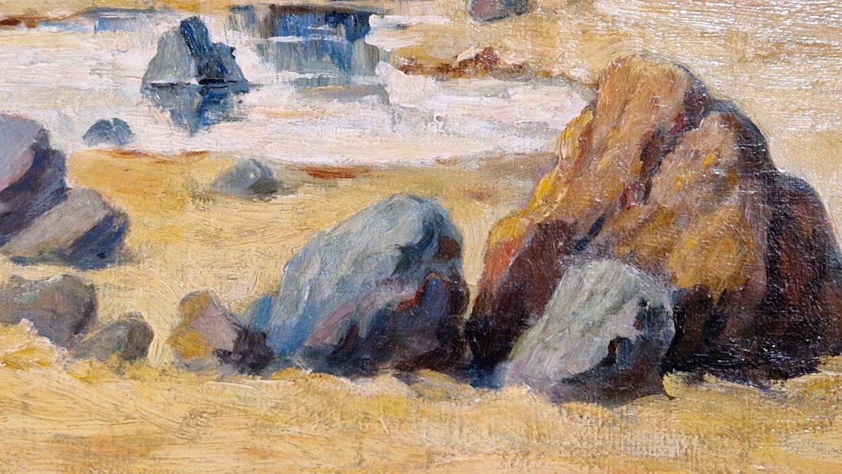Alfred Justin Blondeau (1850-) Mediterranean Beach-photo-6