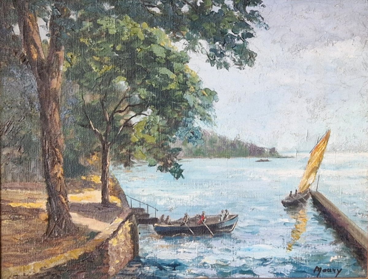 Jacques Moury (1927-2021) – "Le Port de Sans Souci"-photo-3