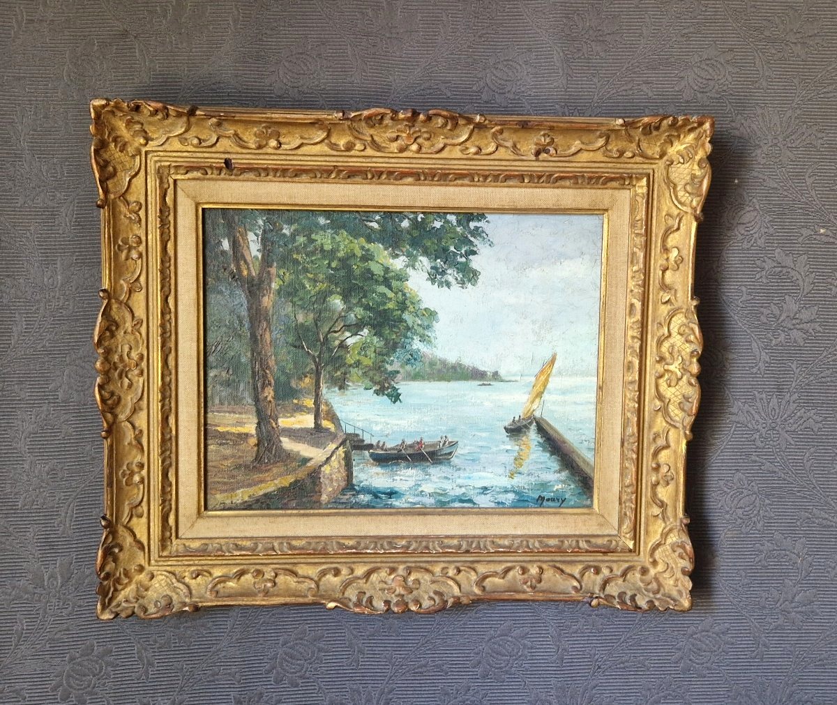 Jacques Moury (1927-2021) – "Le Port de Sans Souci"-photo-4
