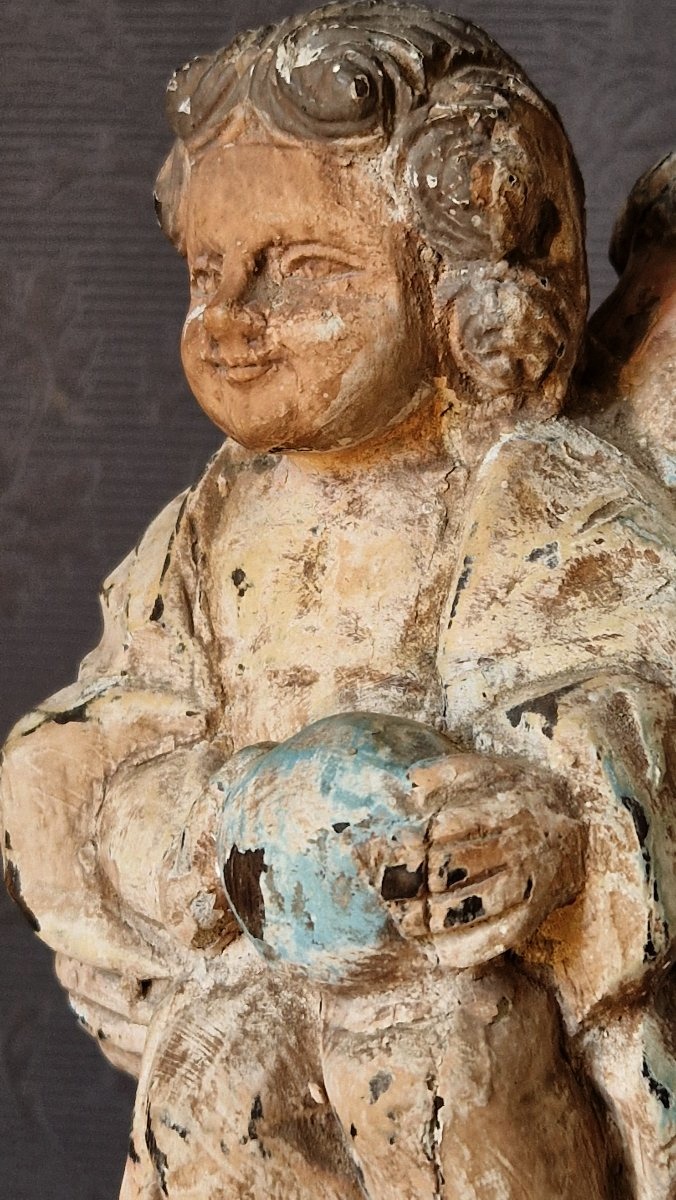 19th-century Polychrome Wooden Religious Statue -photo-4