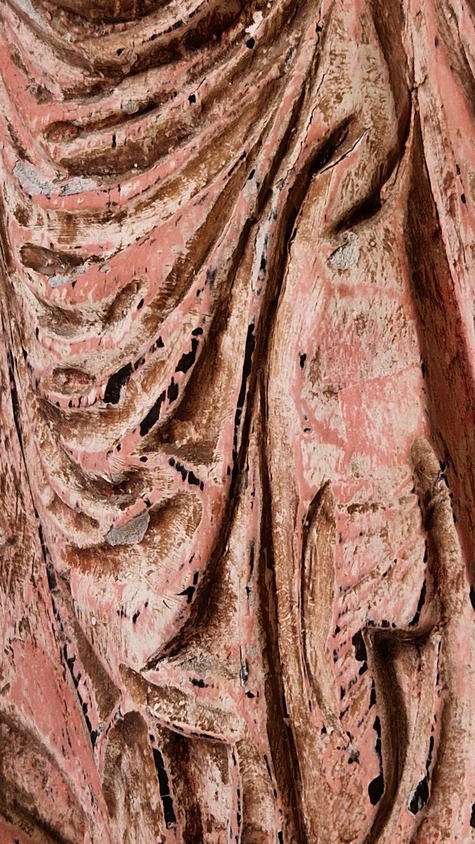 19th-century Polychrome Wooden Religious Statue -photo-7