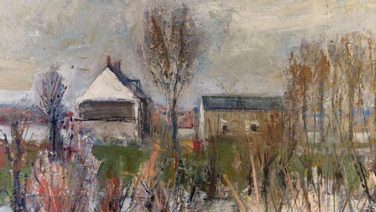 Landscape Of Anjou By Georges Vaslin, Dated 1966-photo-2
