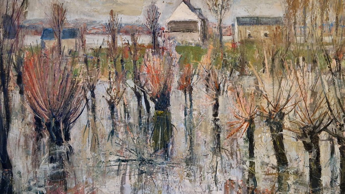 Landscape Of Anjou By Georges Vaslin, Dated 1966-photo-3