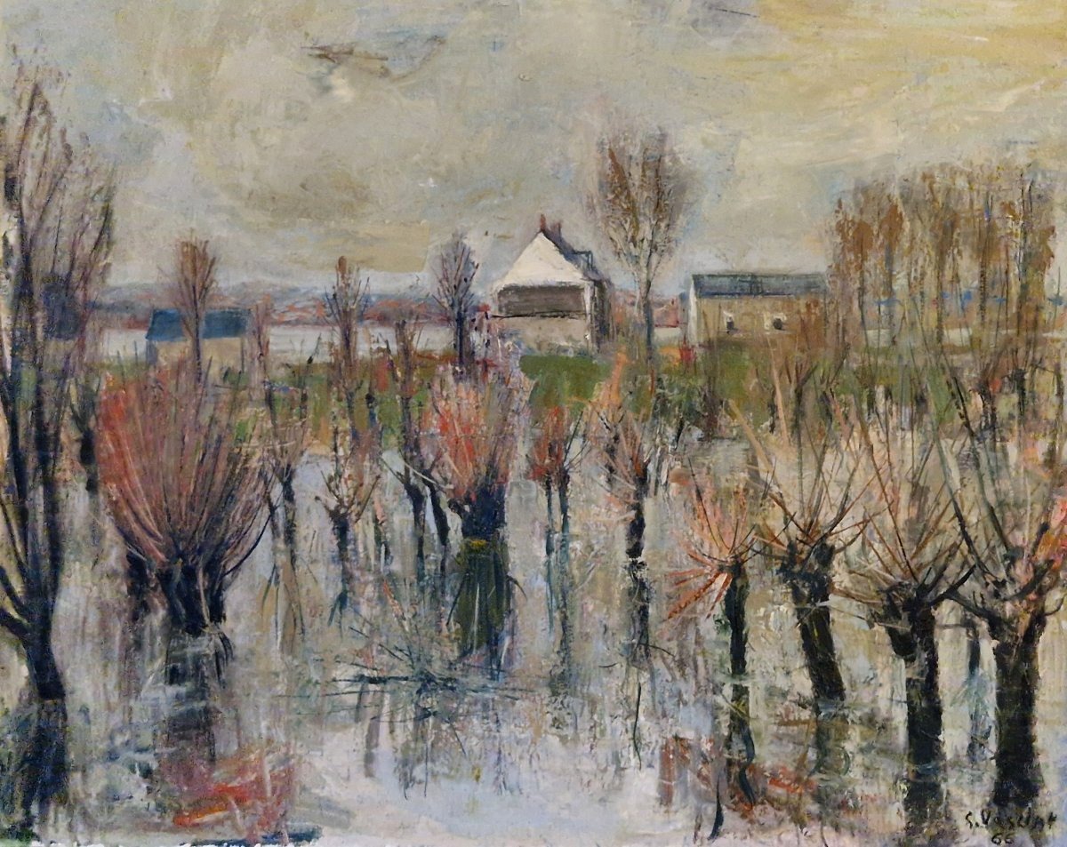 Landscape Of Anjou By Georges Vaslin, Dated 1966