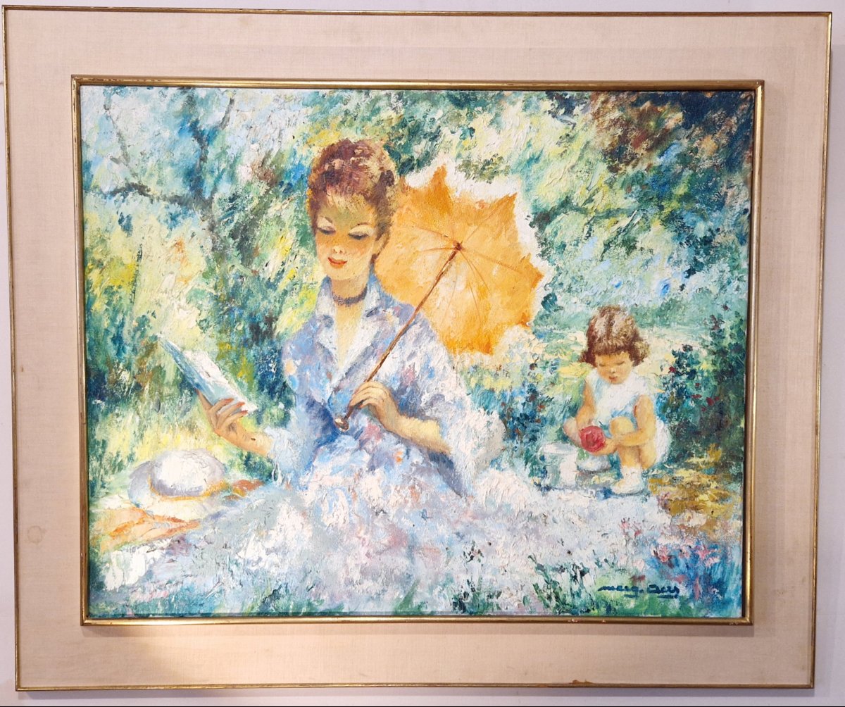 Marguerite Aers (1918–1995) – An Elegant Woman With A Parasol-photo-3
