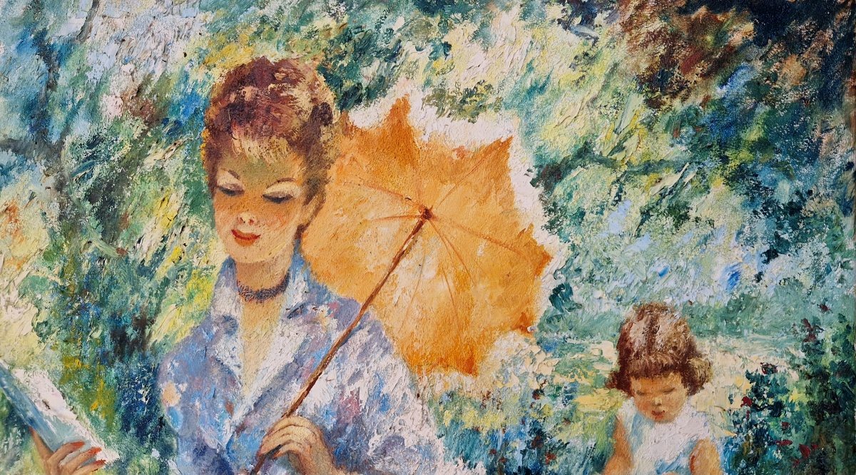 Marguerite Aers (1918–1995) – An Elegant Woman With A Parasol-photo-4