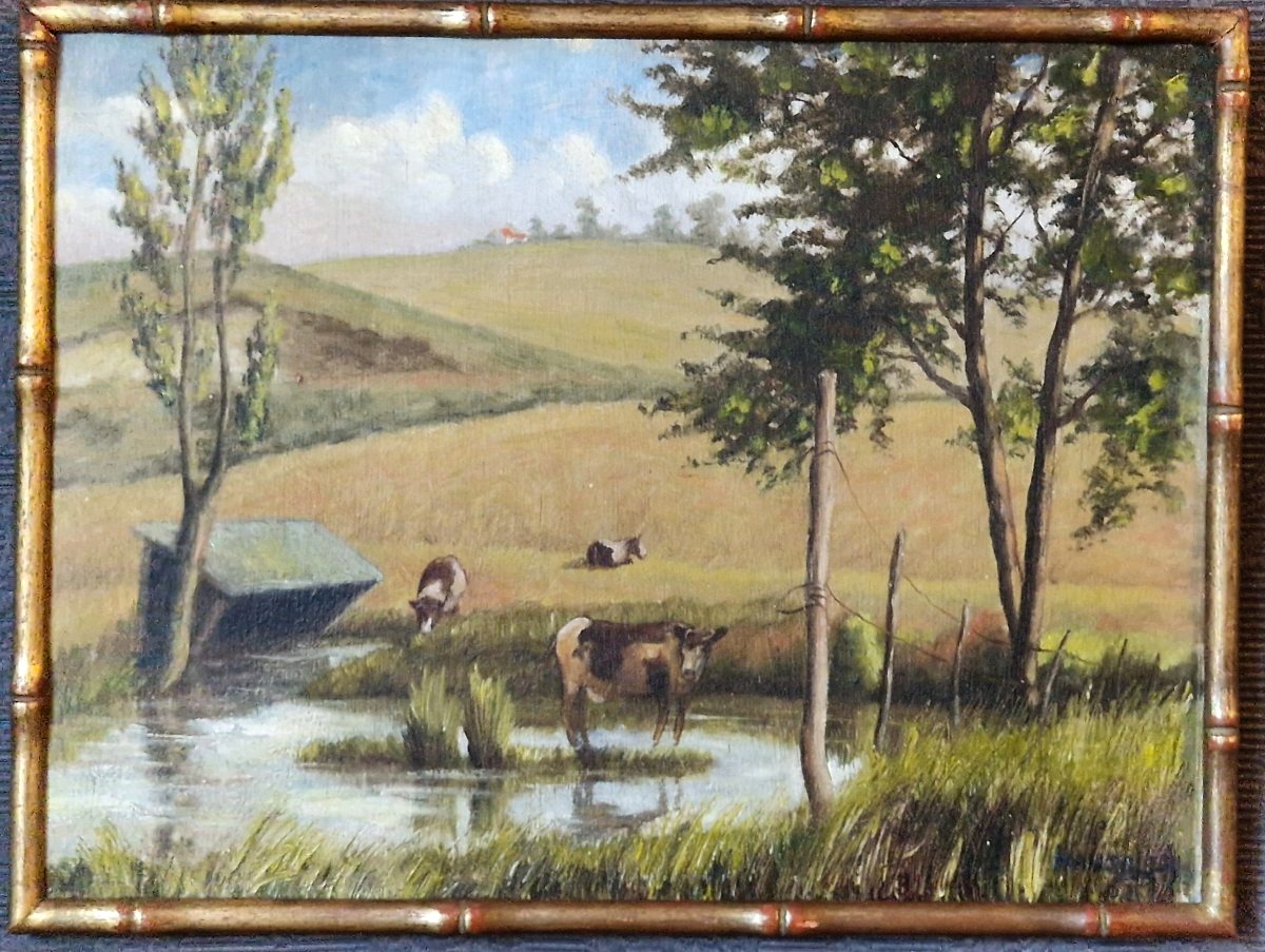  Haussler (active In The 20th Century) – Cows Grazing