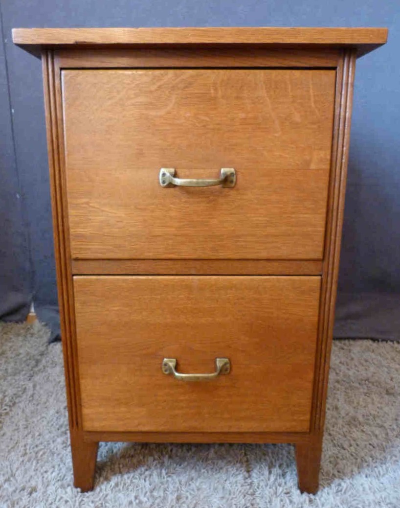 Oak Side Table With Drawers-photo-2