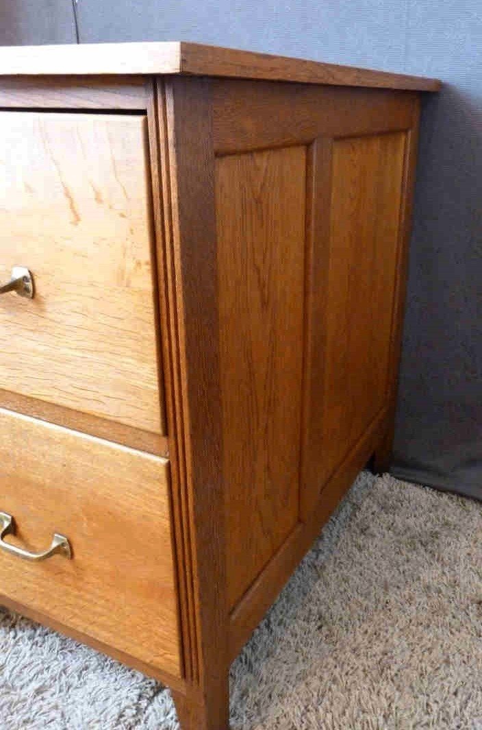 Oak Side Table With Drawers-photo-4