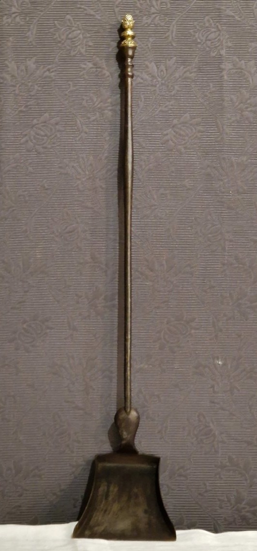 19th-century Gold-bronze And Iron Fireplace Shovel-photo-4