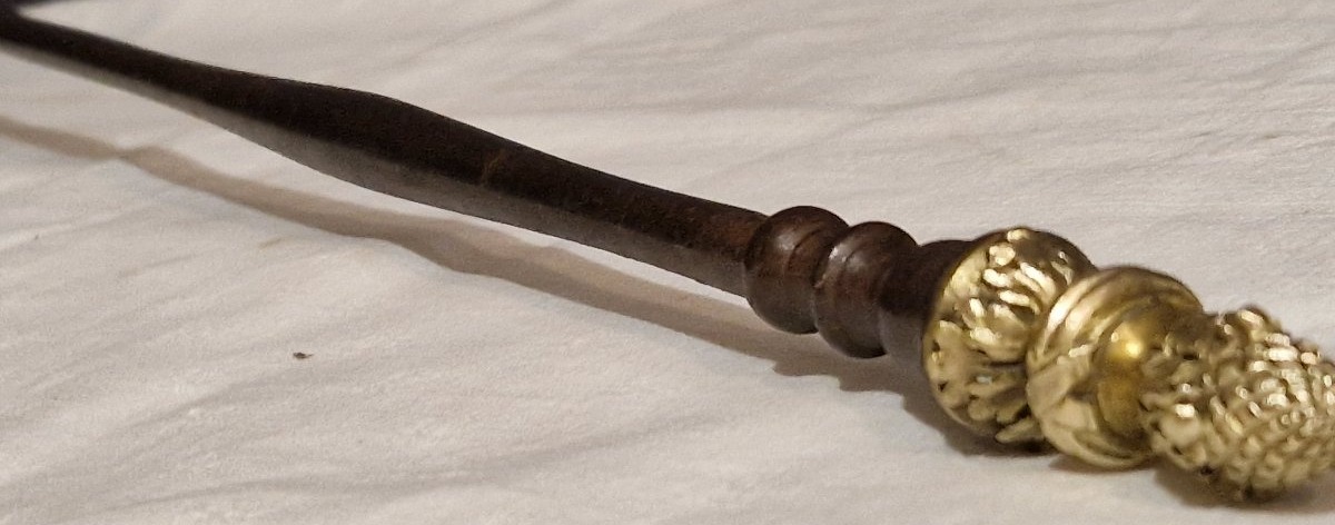 19th-century Gold-bronze And Iron Fireplace Shovel-photo-4