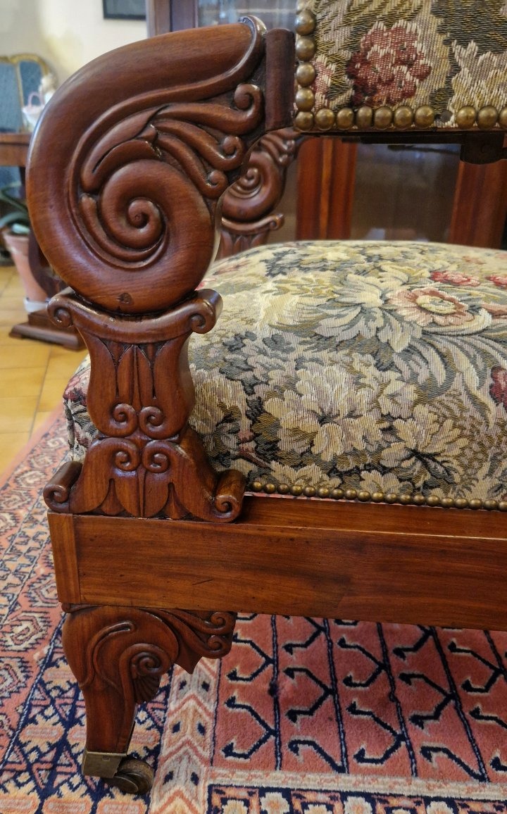 Voltaire Armchair With Mahogany Racks-photo-3