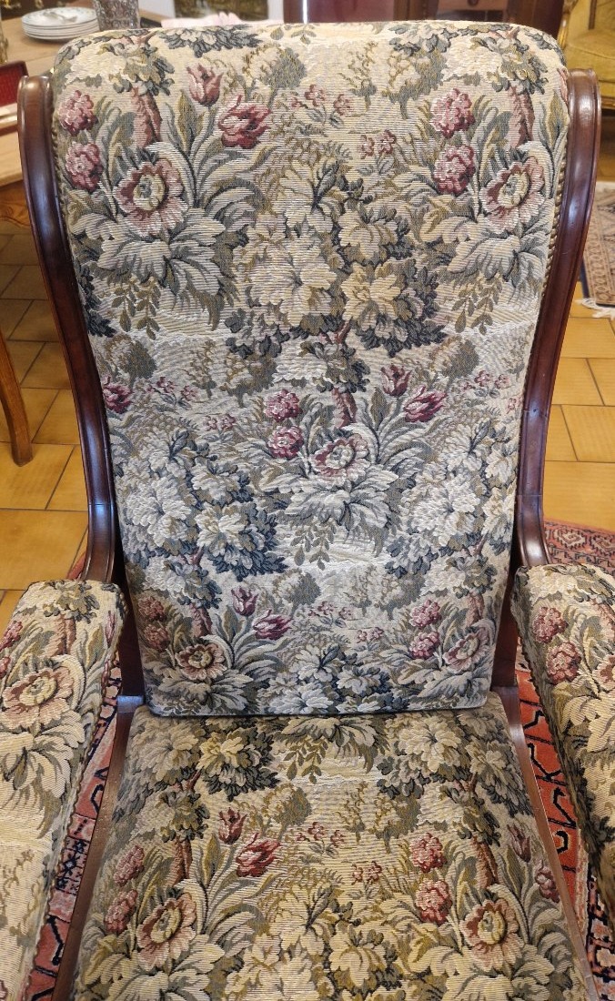 Voltaire Armchair With Mahogany Racks-photo-8