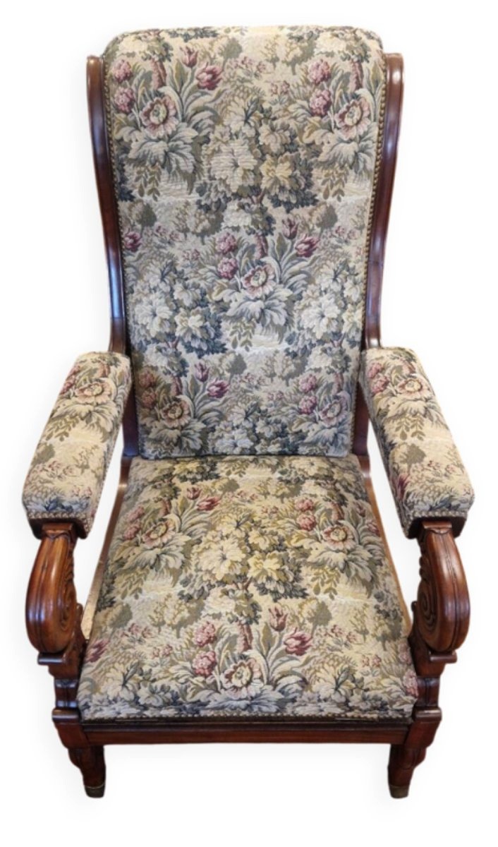 Voltaire Armchair With Mahogany Racks