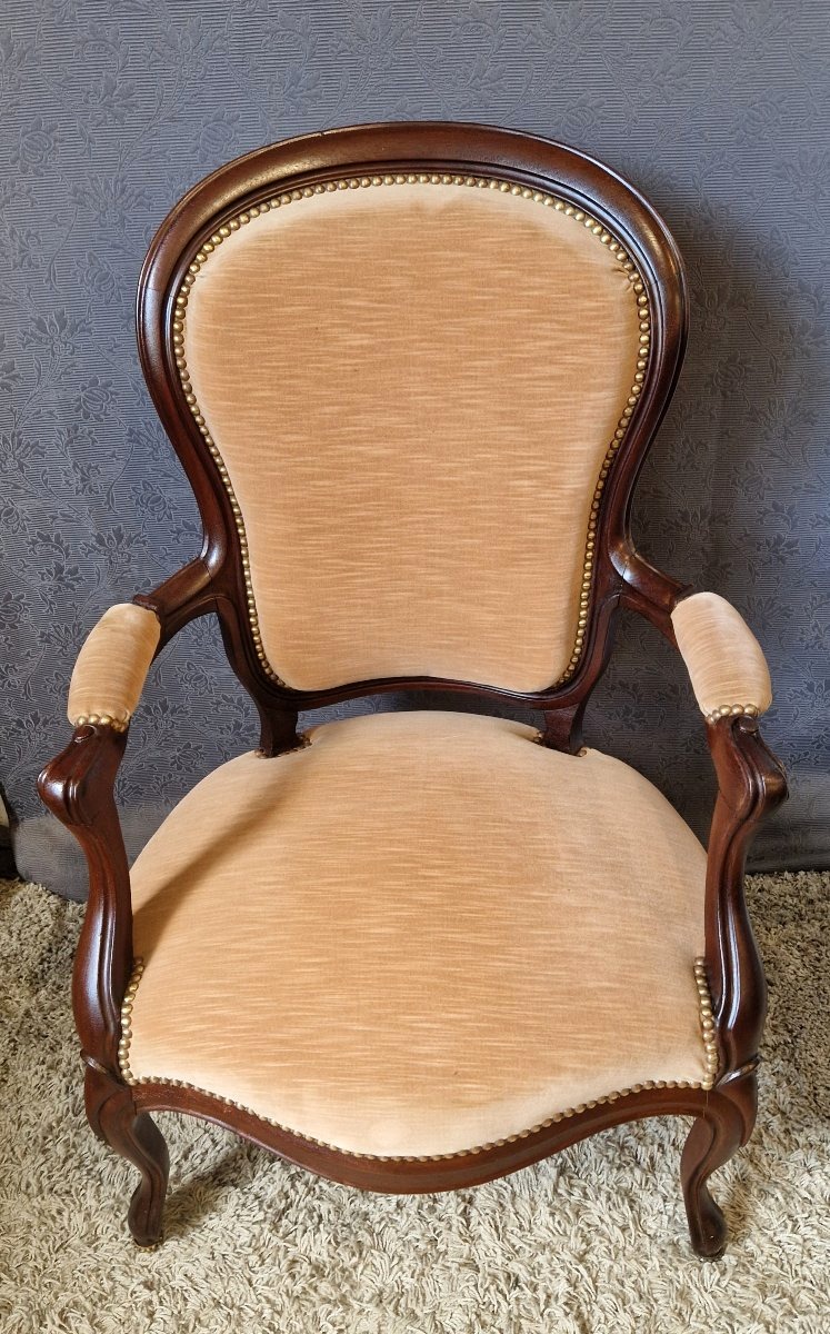 Napoleon III Mahogany Armchair-photo-2
