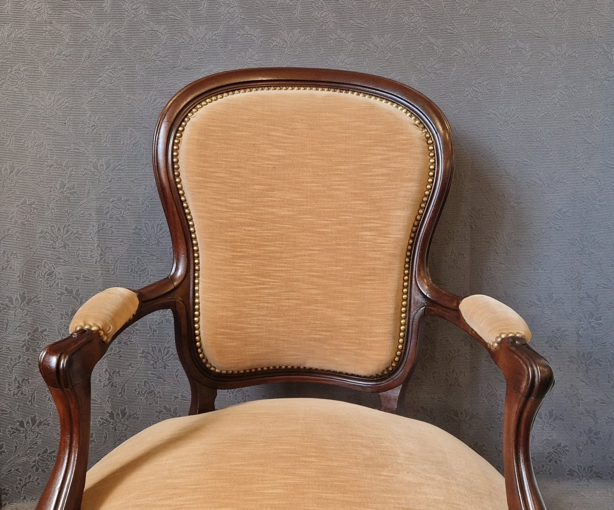 Napoleon III Mahogany Armchair-photo-3