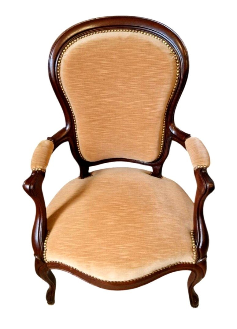 Napoleon III Mahogany Armchair