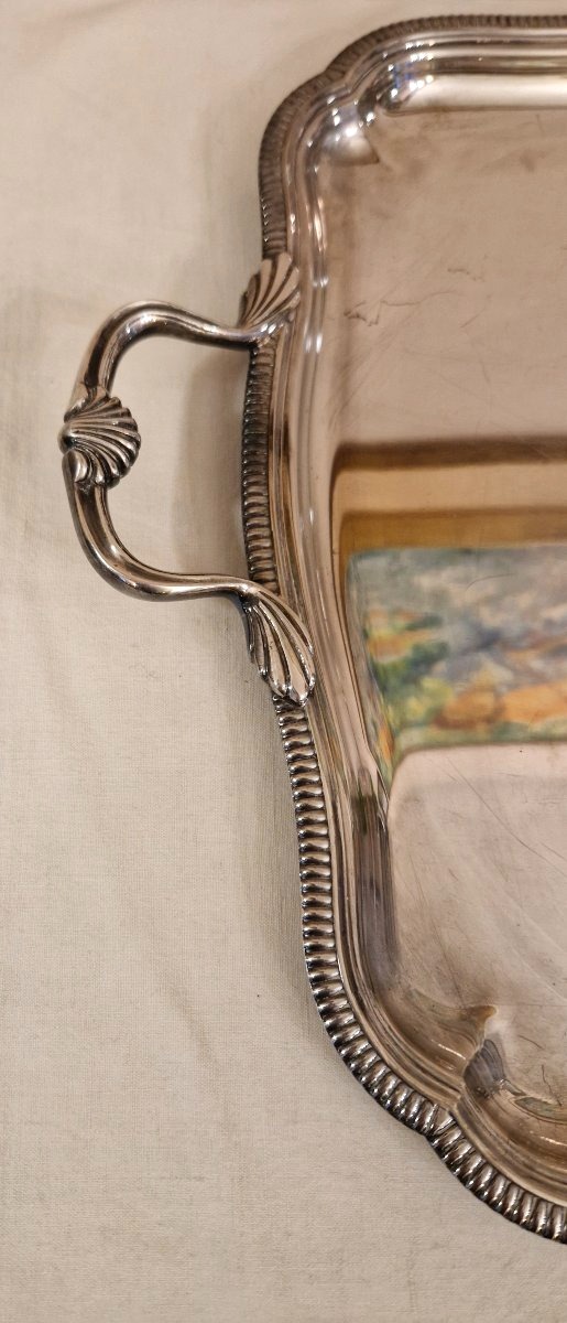 Silver-colored Metal Serving Tray-photo-3
