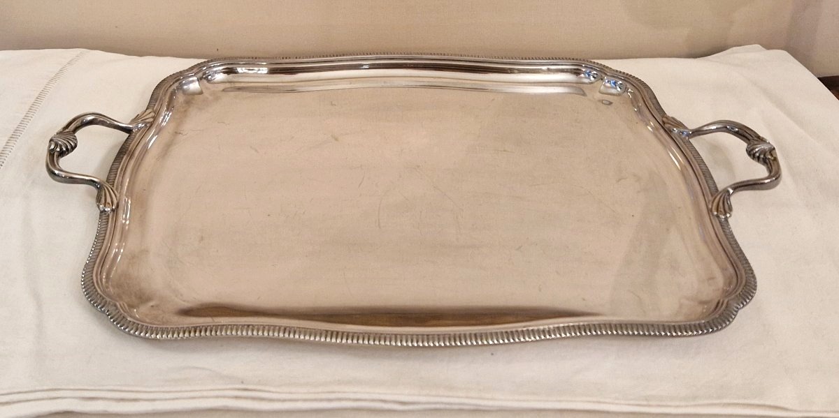 Silver-colored Metal Serving Tray-photo-1
