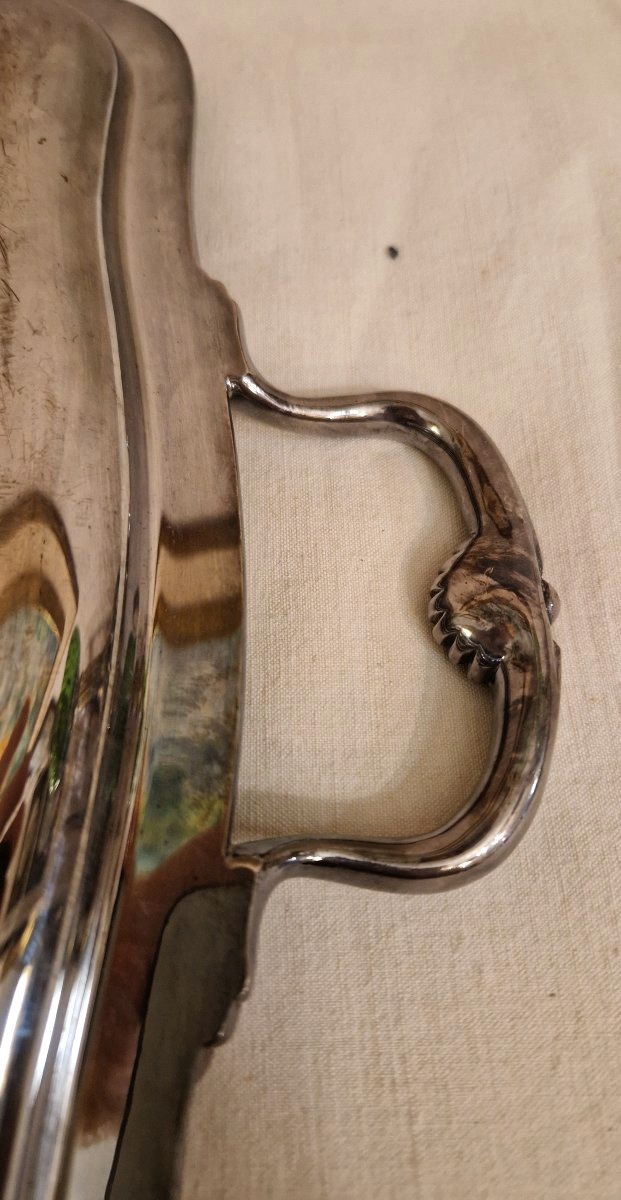 Silver-colored Metal Serving Tray-photo-2