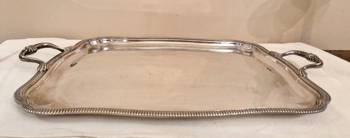 Silver-colored Metal Serving Tray