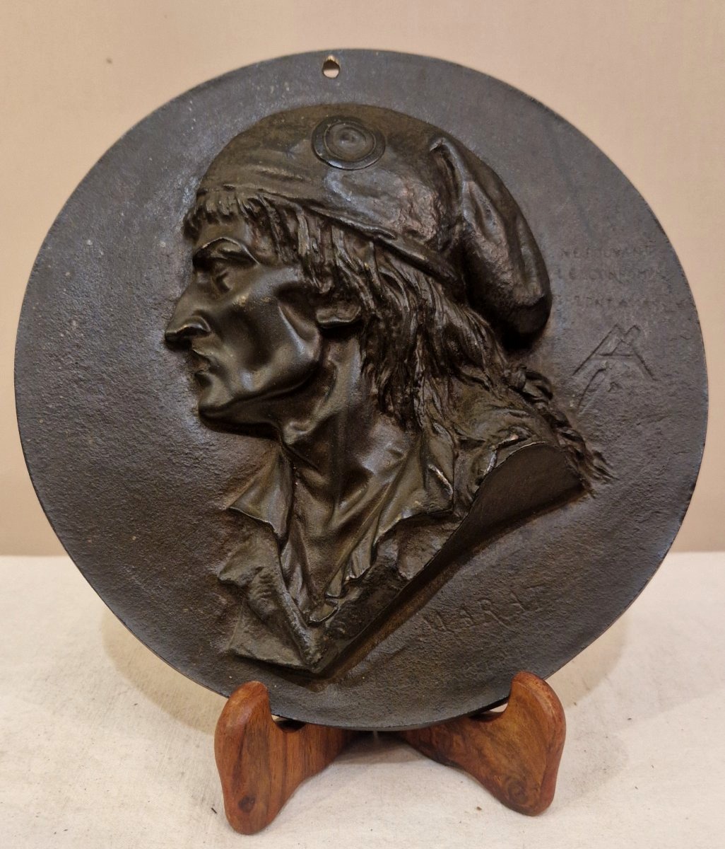 Médaillon en bronze - profil Marat-photo-2