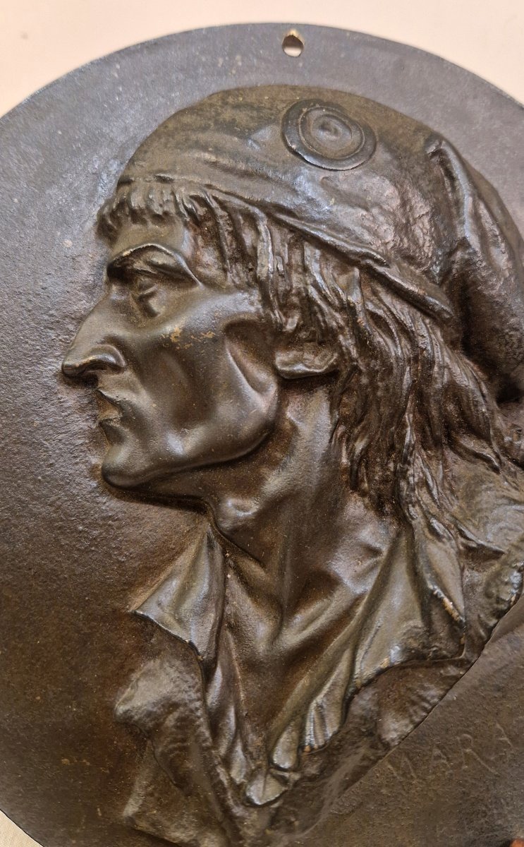 Médaillon en bronze - profil Marat-photo-3
