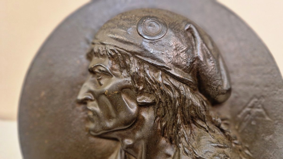 Médaillon en bronze - profil Marat-photo-4
