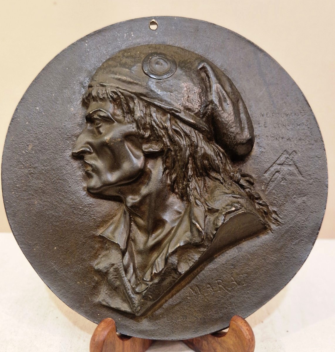 Médaillon en bronze - profil Marat