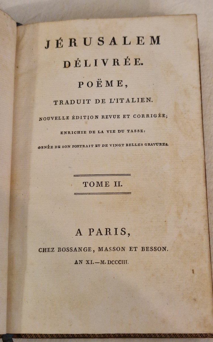 Jérusalem délivrée -1803- 2 volumes-photo-2
