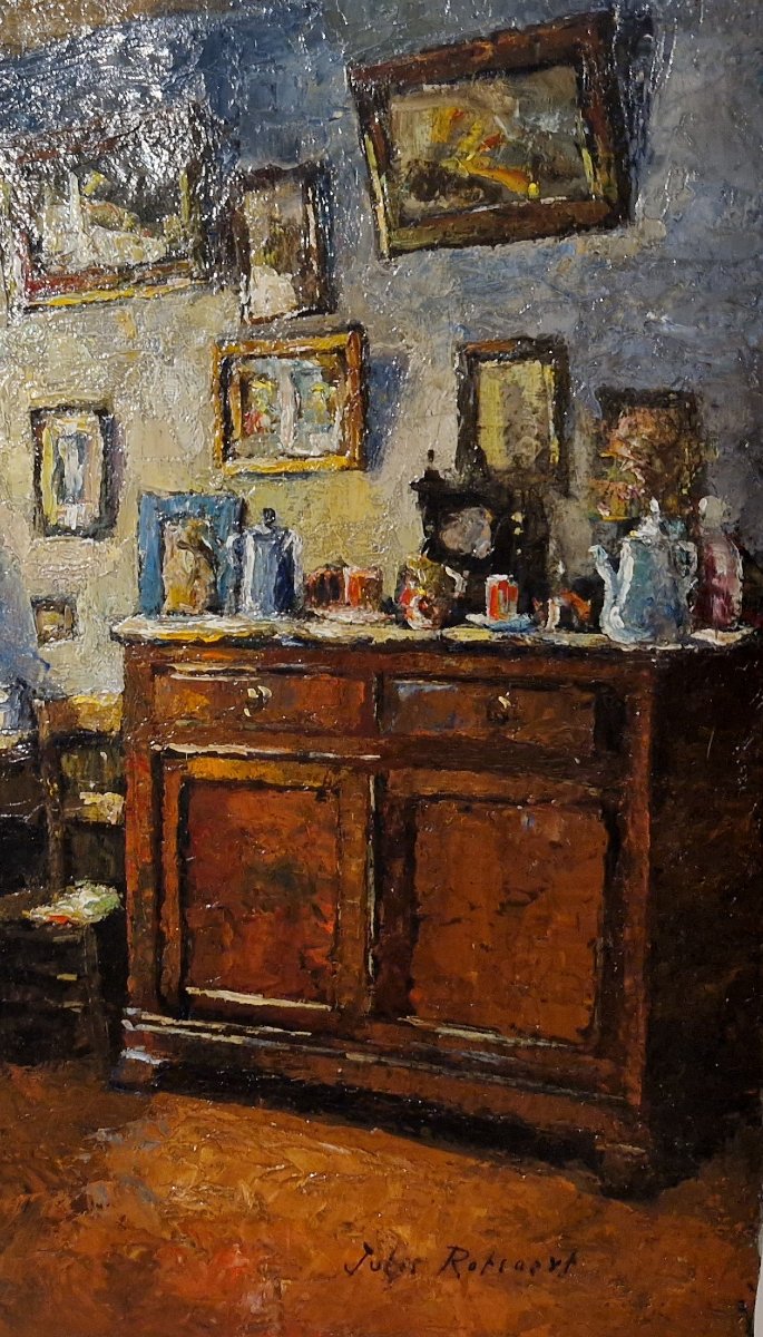 Scène d'intérieur par Jules Rotsaert (1910-1968)-photo-4