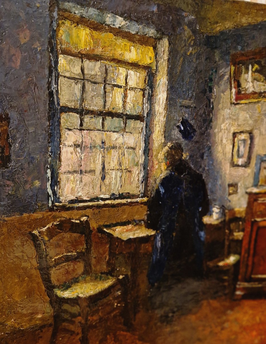Scène d'intérieur par Jules Rotsaert (1910-1968)-photo-1