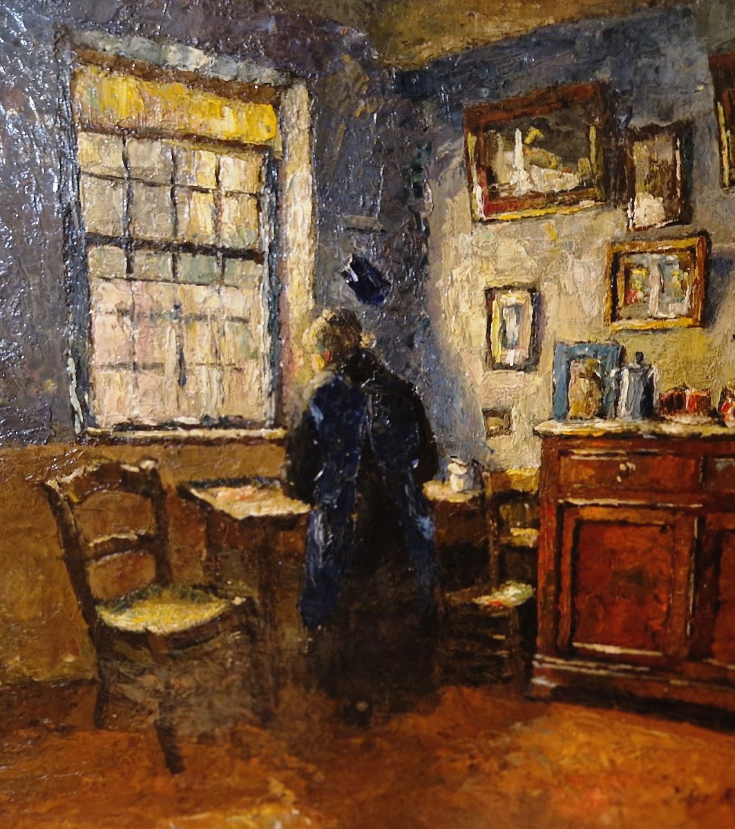 Scène d'intérieur par Jules Rotsaert (1910-1968)-photo-3