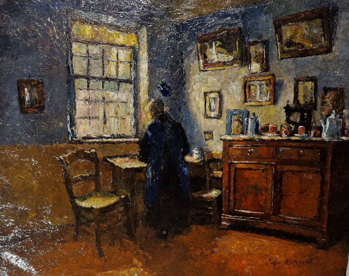 Scène d'intérieur par Jules Rotsaert (1910-1968)-photo-7