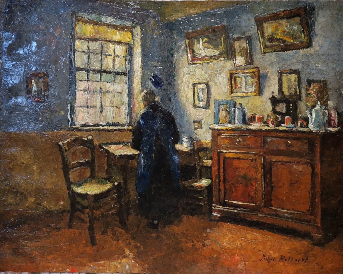 Scène d'intérieur par Jules Rotsaert (1910-1968)