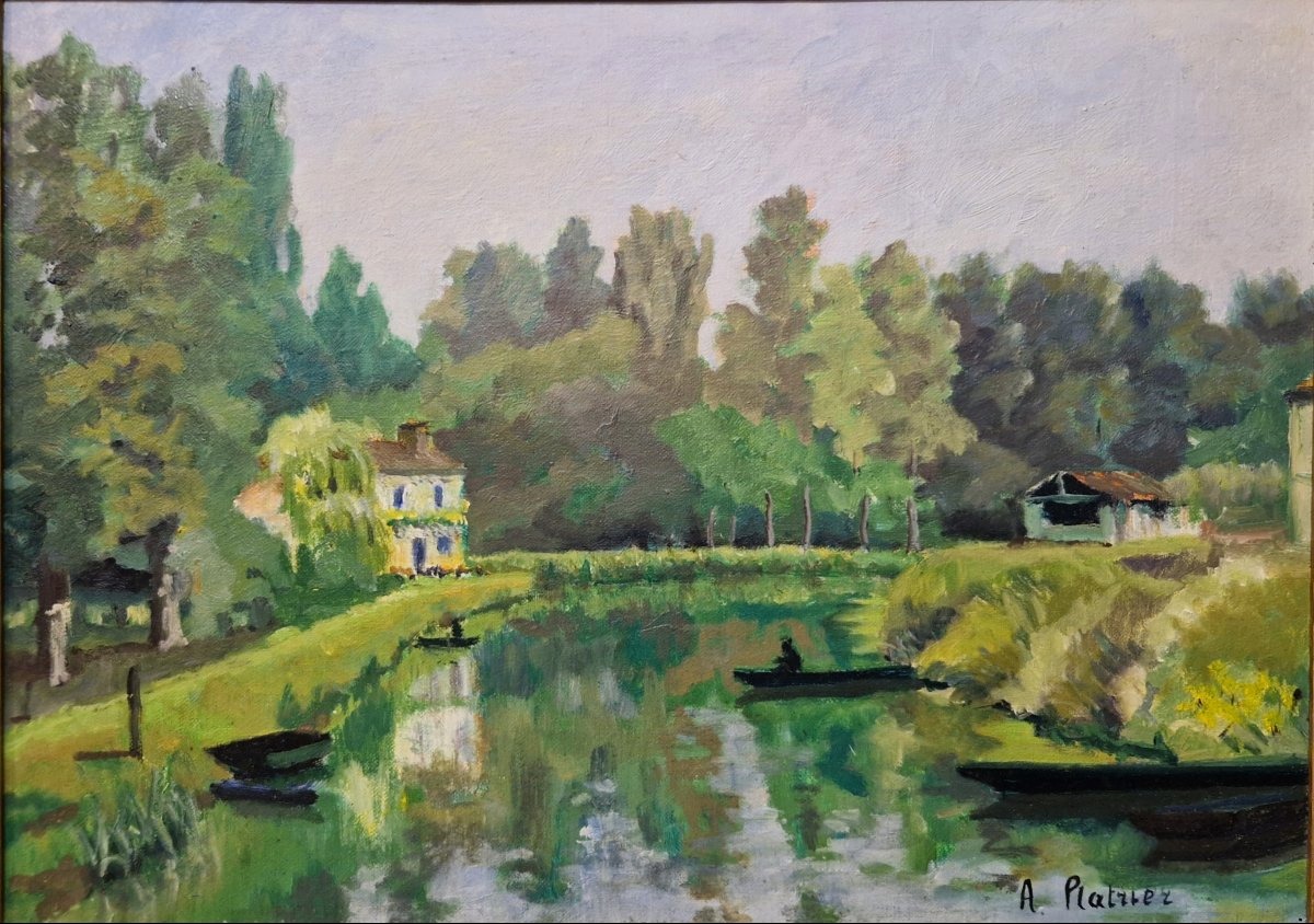 Rural Landscape  - By Platriez, 20th Century-photo-2
