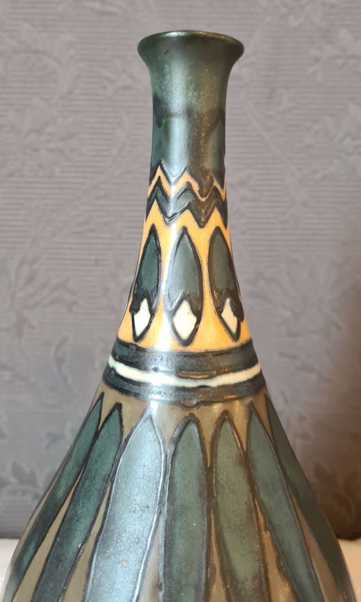 Art Deco Hb Quimper Odetta Vase-photo-3