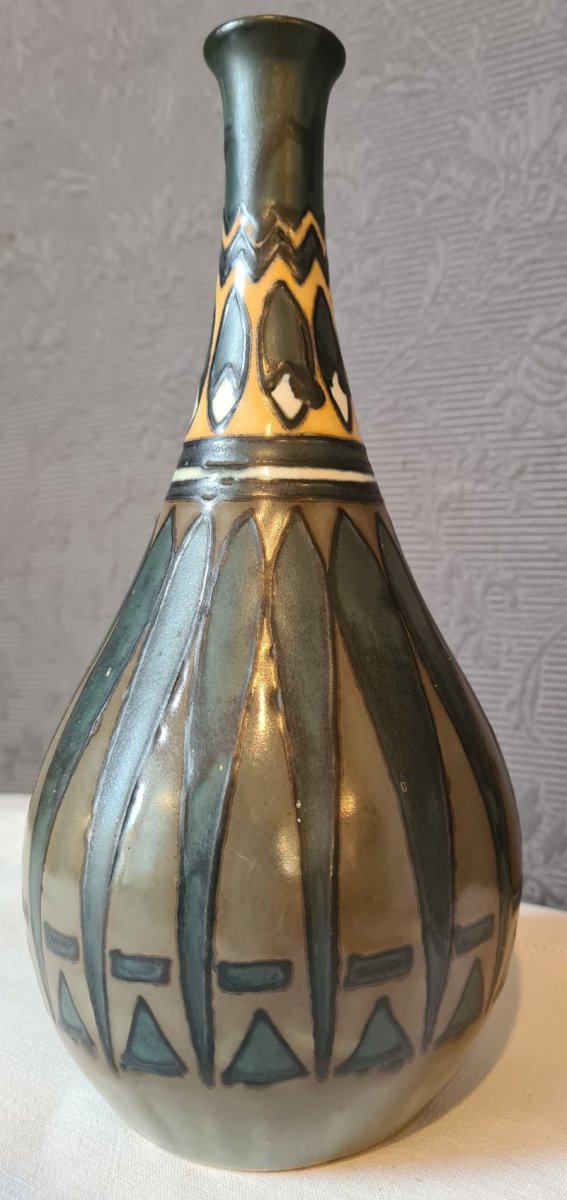 Art Deco Hb Quimper Odetta Vase-photo-1